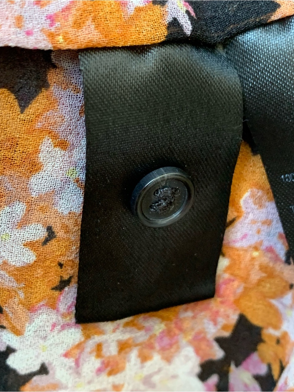SANCTUARY Women’s Black Orange Cream Lilac Floral Pattern Long Sleeve Blouse - Picture 5 of 7